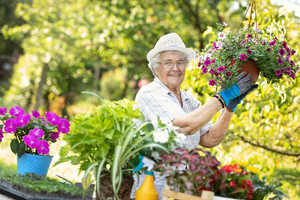 A person gardening